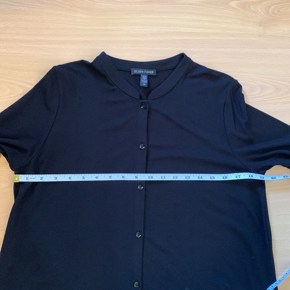 EILEEN FISHER Long Button Front Long Sleeve Tunic Cardigan Dress Black Size S/P - Picture 12 of 14